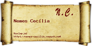 Nemes Cecília névjegykártya